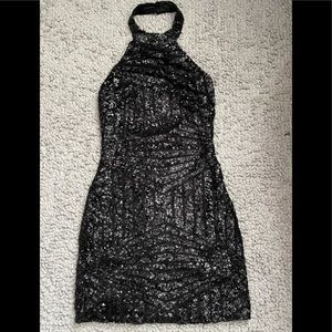 Halter Neck Sequin Dress